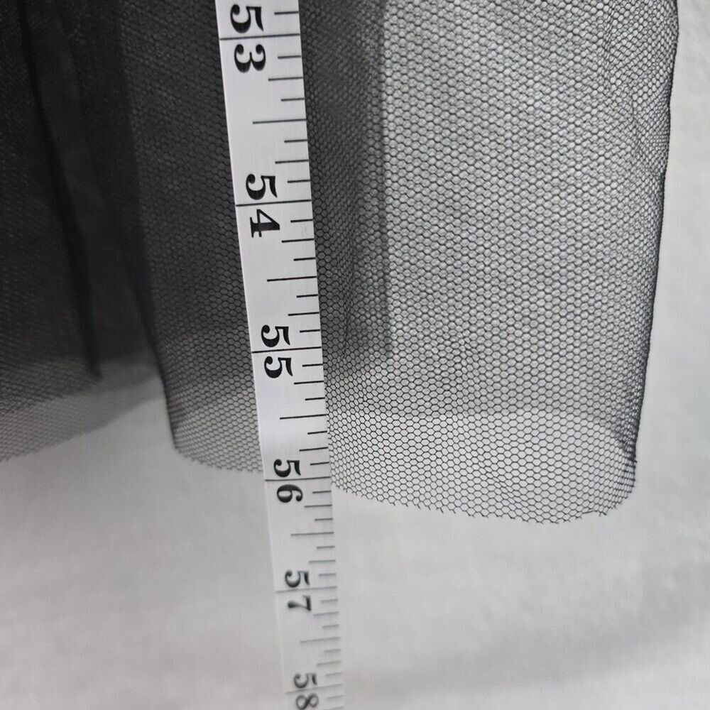 Ekaliy Maxi Shirt Dress Women's 2XL Mesh Black Long Lantern Sleeve Ruffles - Picture 7 of 7
